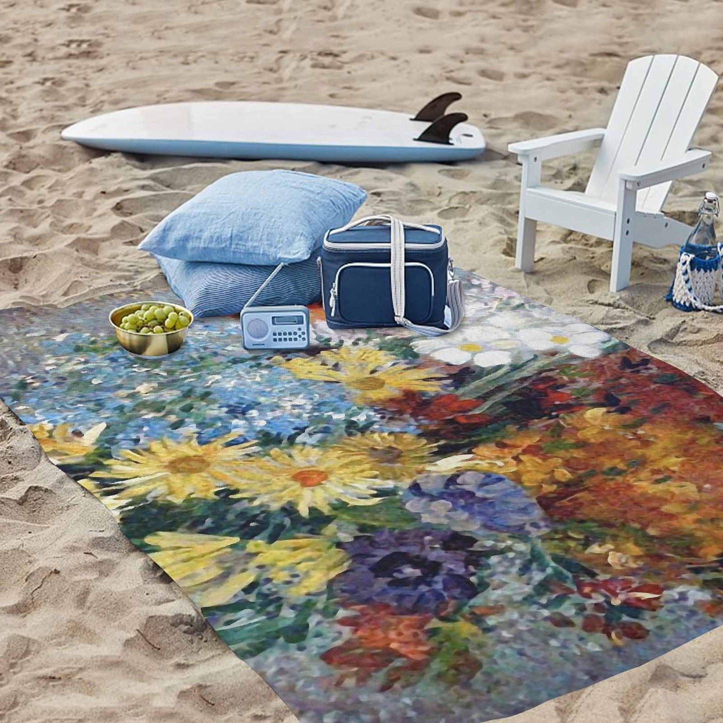 Vintage Floral waterproof picnic mat, 81 x 55in, Design 41