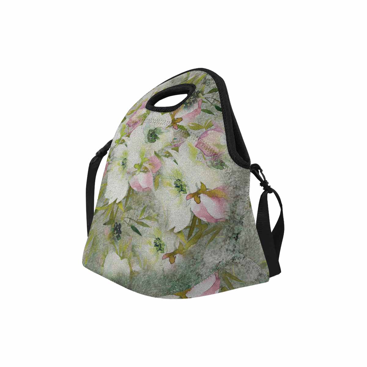 Vintage Floral print insulated lunch bag, Design 03