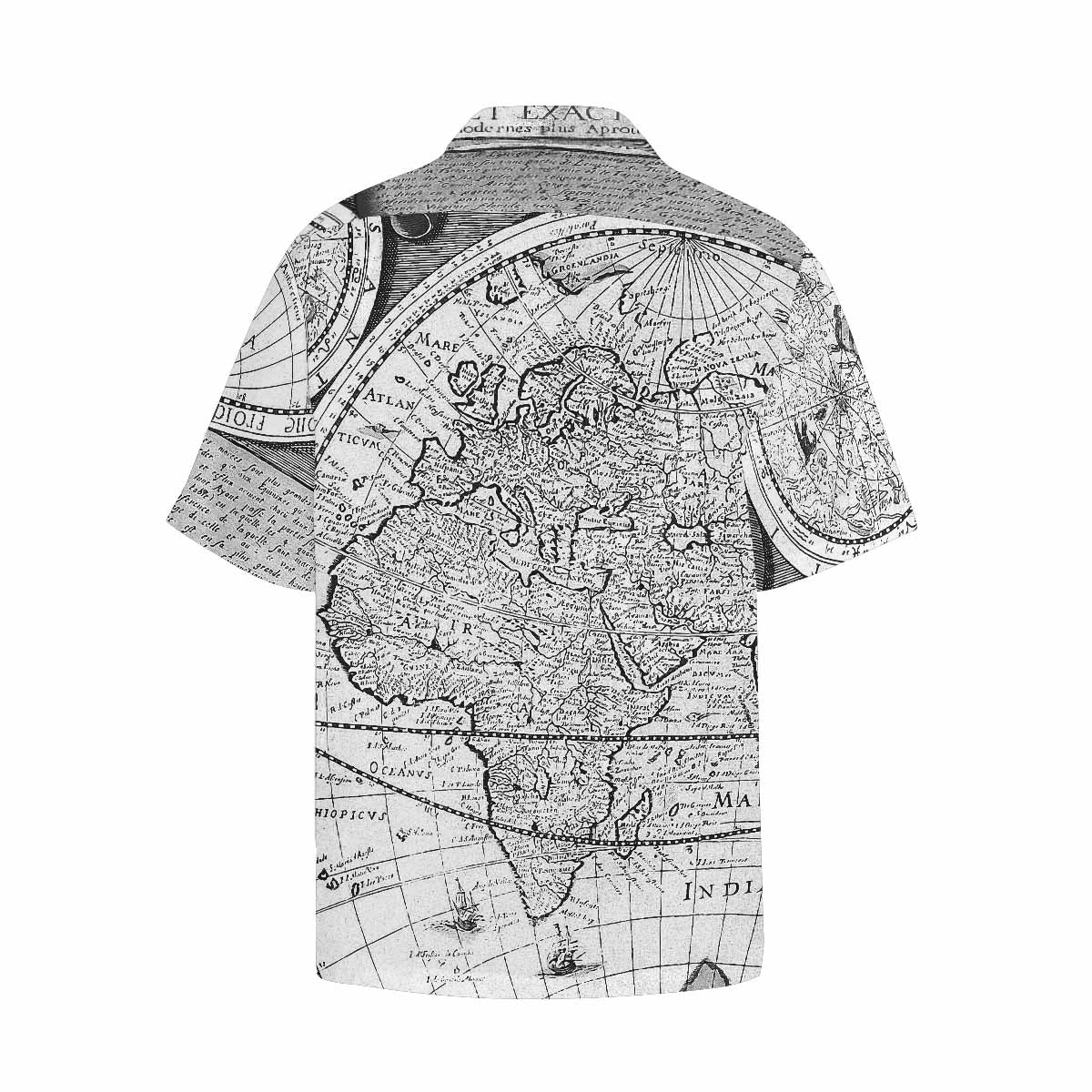 Antique Map design Hawaiian mens shirt, Design 29