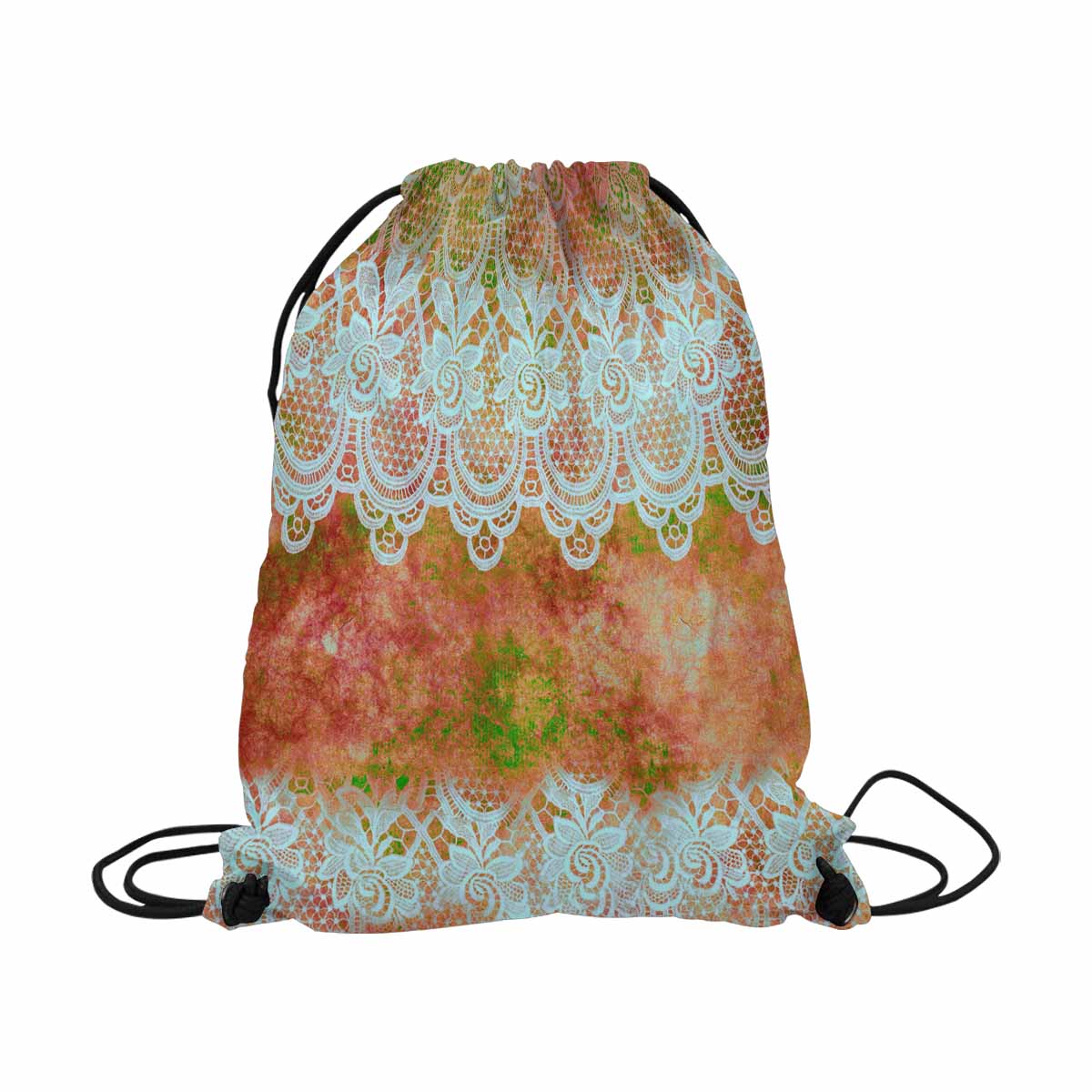 Victorian lace DRAWSTRING BAG, LARGE, design 31