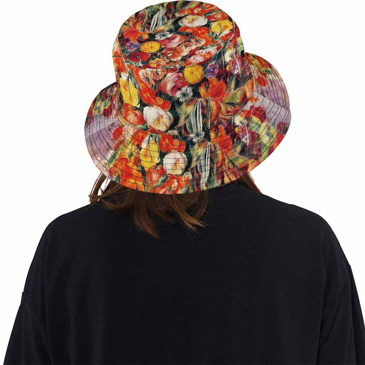 Vintage floral unisex bucket boonie Hat, outdoors hat, Design 19   Unisex Bucket Boonie Hat