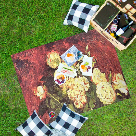 Vintage Floral waterproof picnic mat, 69 x 55in, Design 27