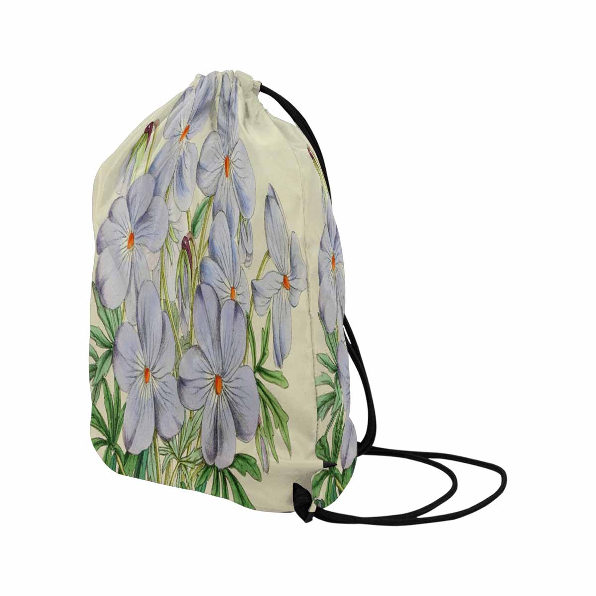 Vintage Floral print, DRAWSTRING BAG, LARGE, Design 13