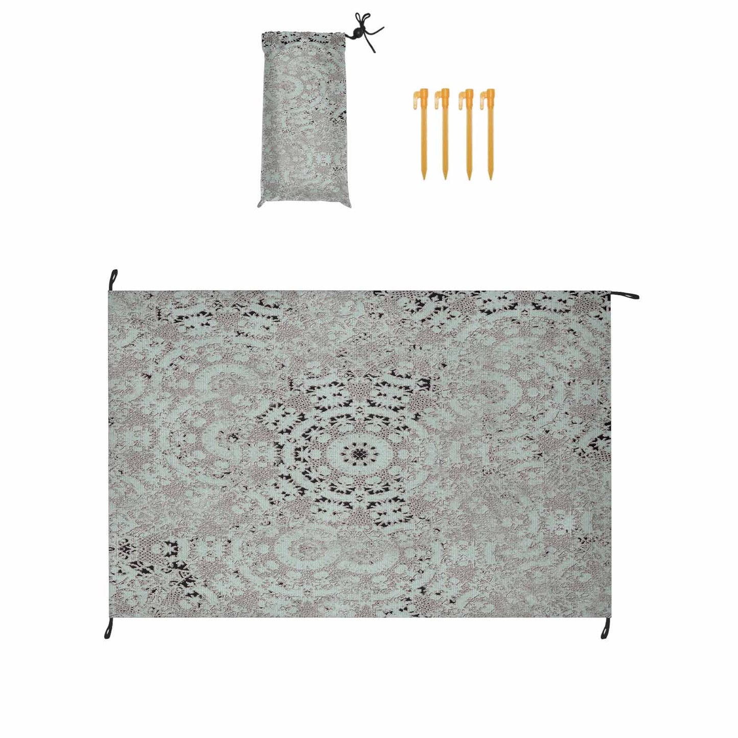 Victorian lace print waterproof picnic mat, 81 x 55in, design 51