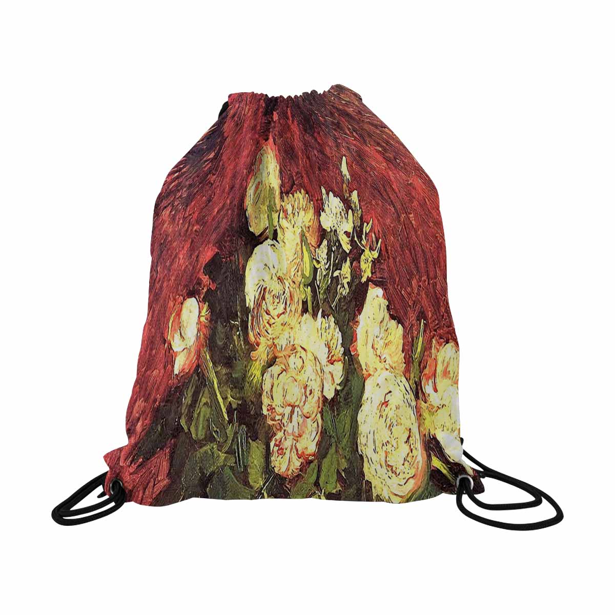 Vintage Floral print, DRAWSTRING BAG, LARGE, Design 27