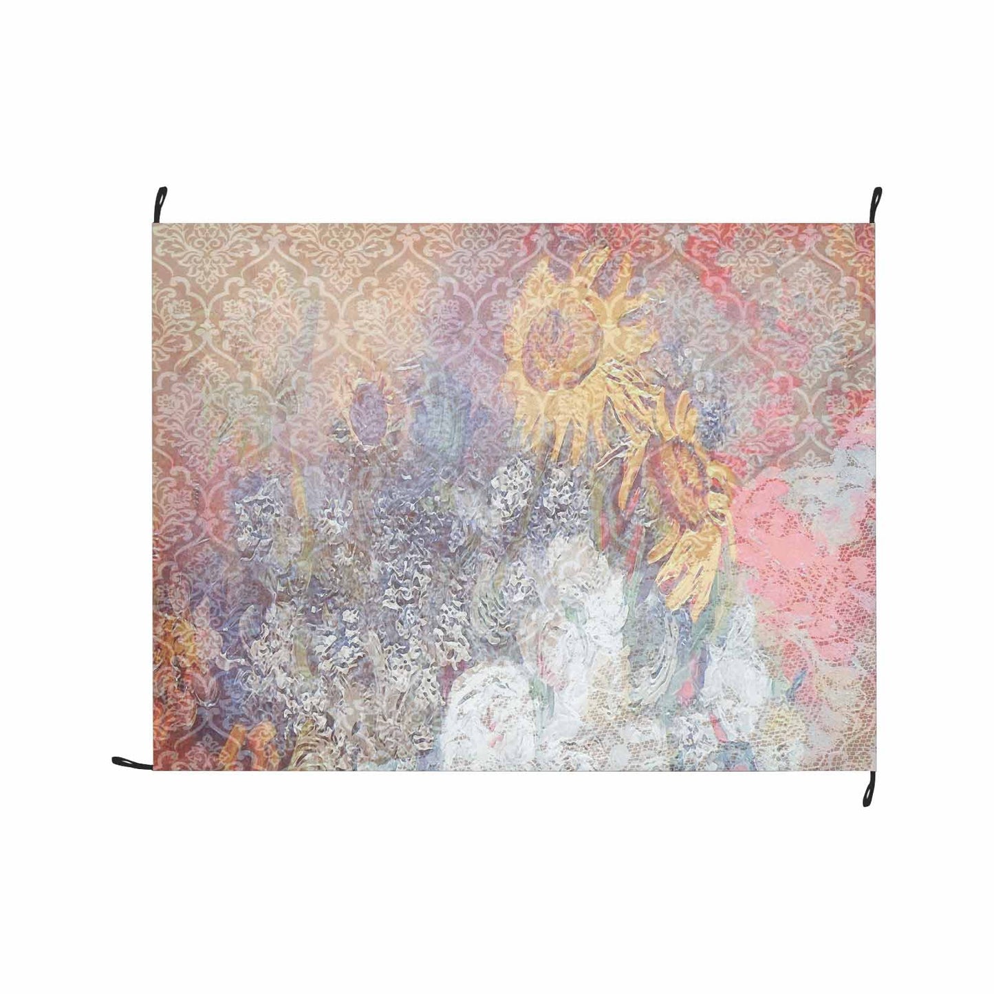 Vintage Floral waterproof picnic mat, 69 x 55in, Design 54x