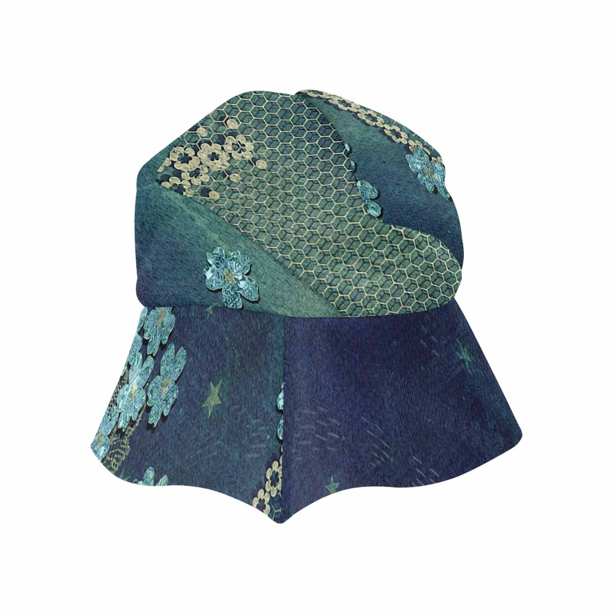 Victorian lace print, wide brim sunvisor Hat, outdoors hat, design 04