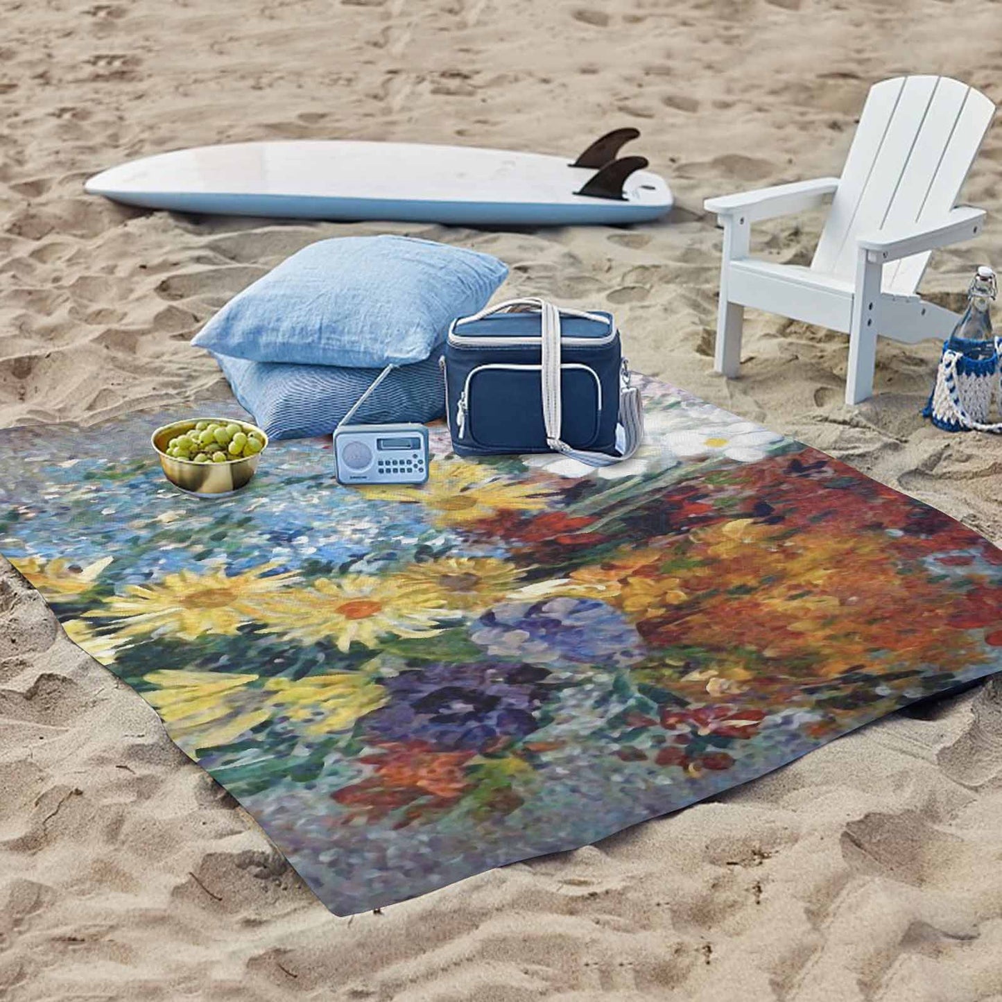 Vintage Floral waterproof picnic mat, 61 x 55in, Design 41