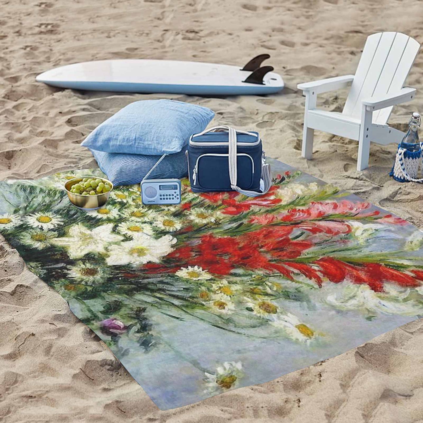 Vintage Floral waterproof picnic mat, 69 x 55in, Design 43