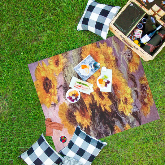 Vintage Floral waterproof picnic mat, 61 x 55in, Design 49