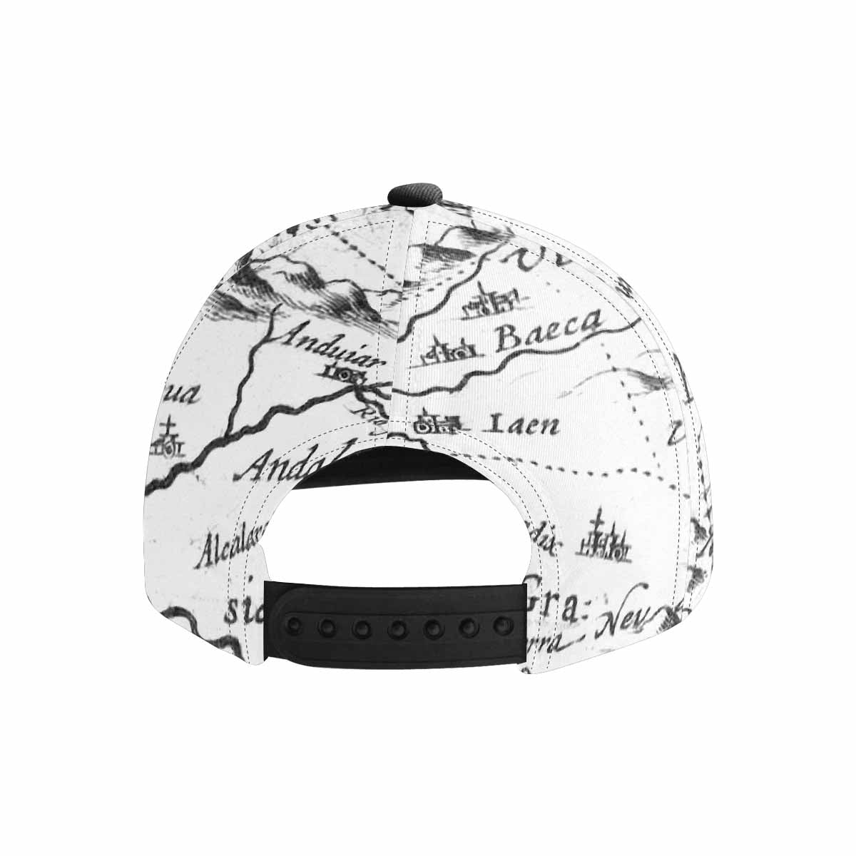 Antique Map design mens or womens deep snapback cap, trucker hat, Design 23