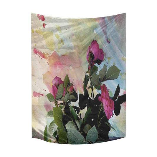 Vintage floral TAPESTRY, LARGE 60 x 80 in, Vertical, Design 21