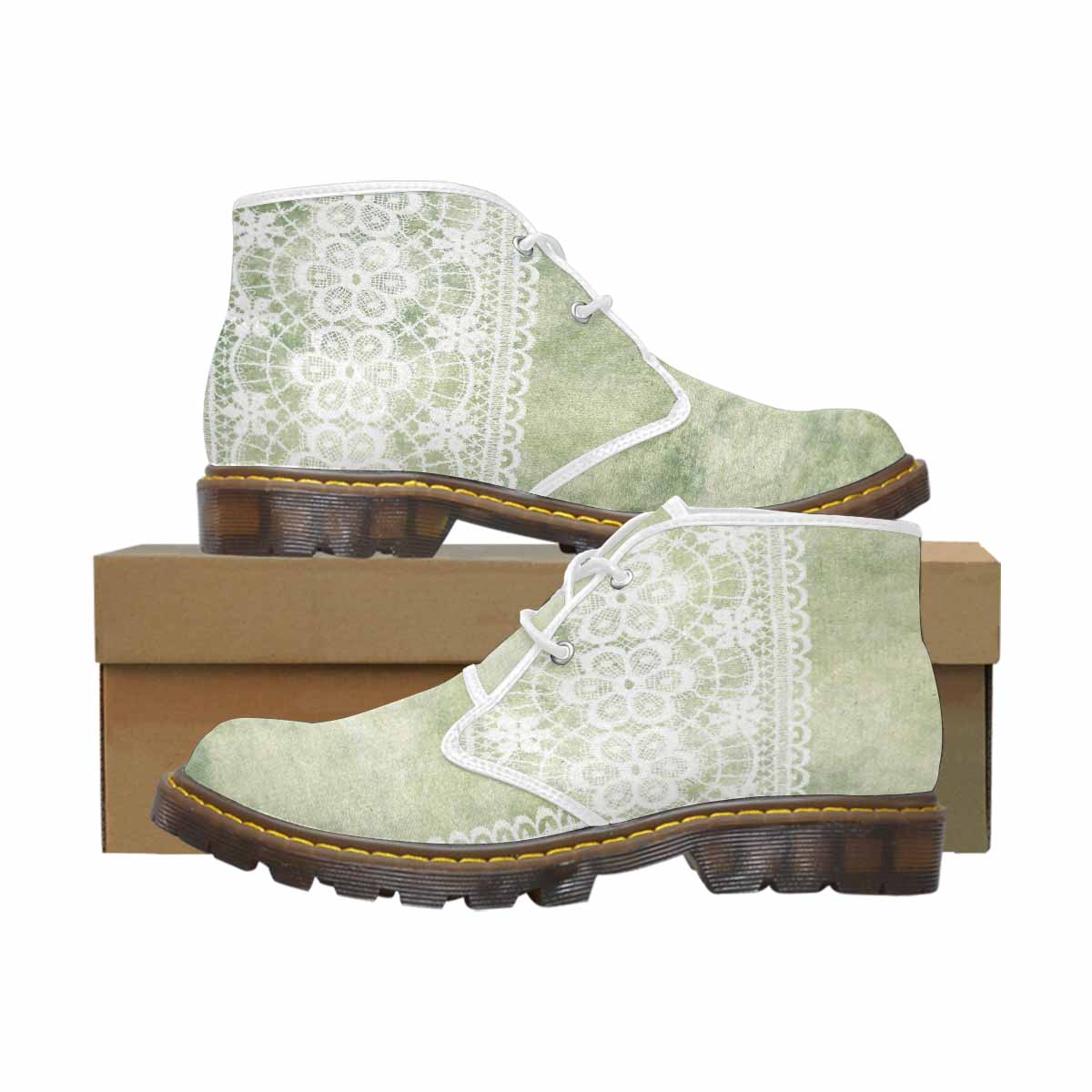 Lace Print, Cute comfy womens Chukka boots, design 42