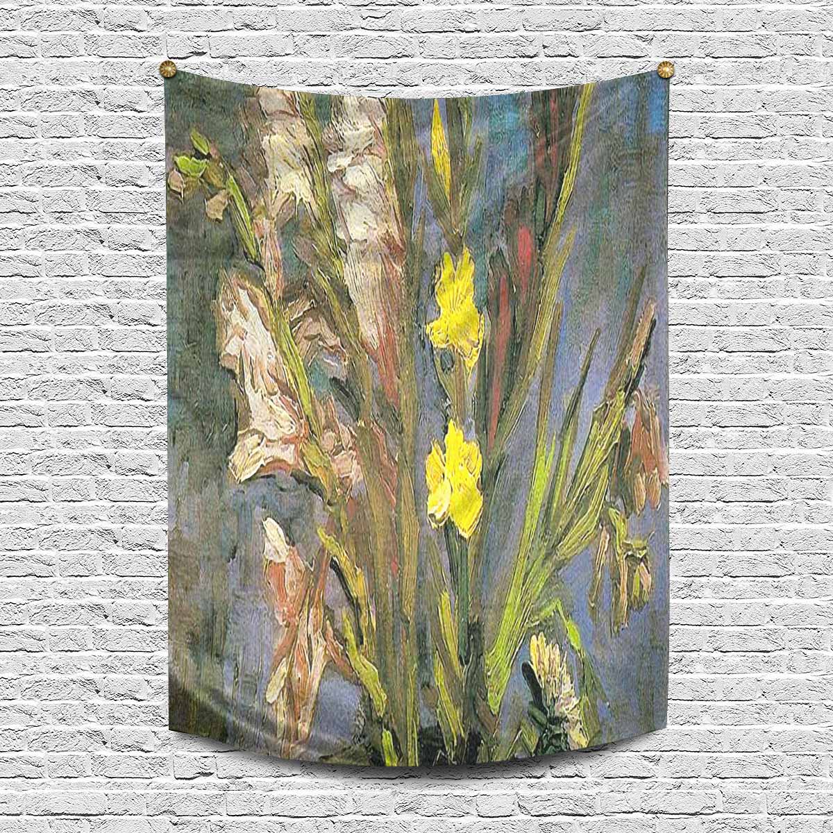 Vintage floral TAPESTRY, LARGE 60 x 80 in, Vertical, Design 59