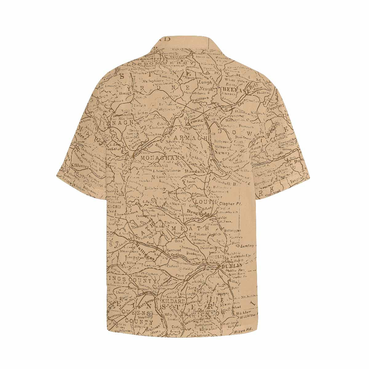 Antique Map design Hawaiian mens shirt, Design 51