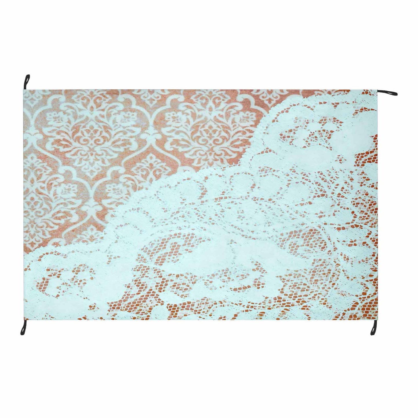 Victorian lace print waterproof picnic mat, 81 x 55in, design 23