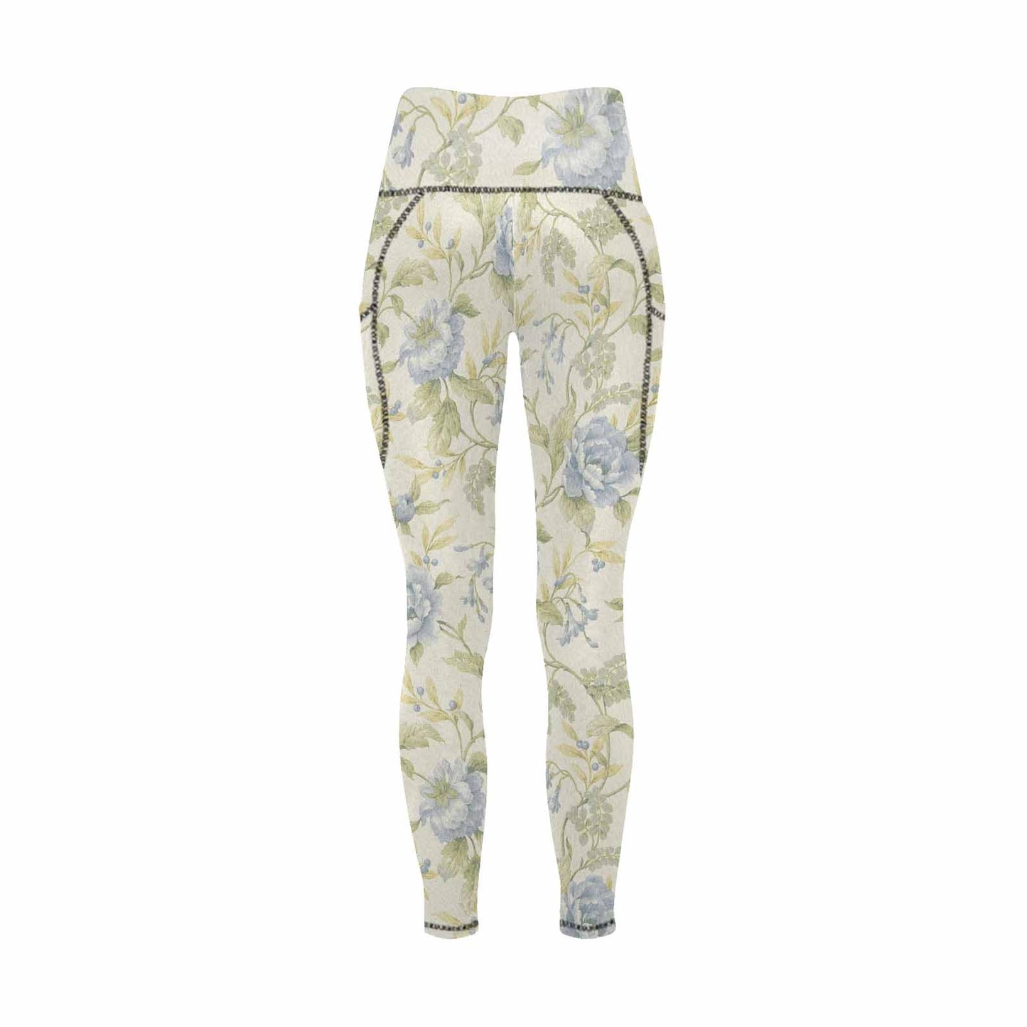 Floral 2, active wear leggings, outside surge, design 04