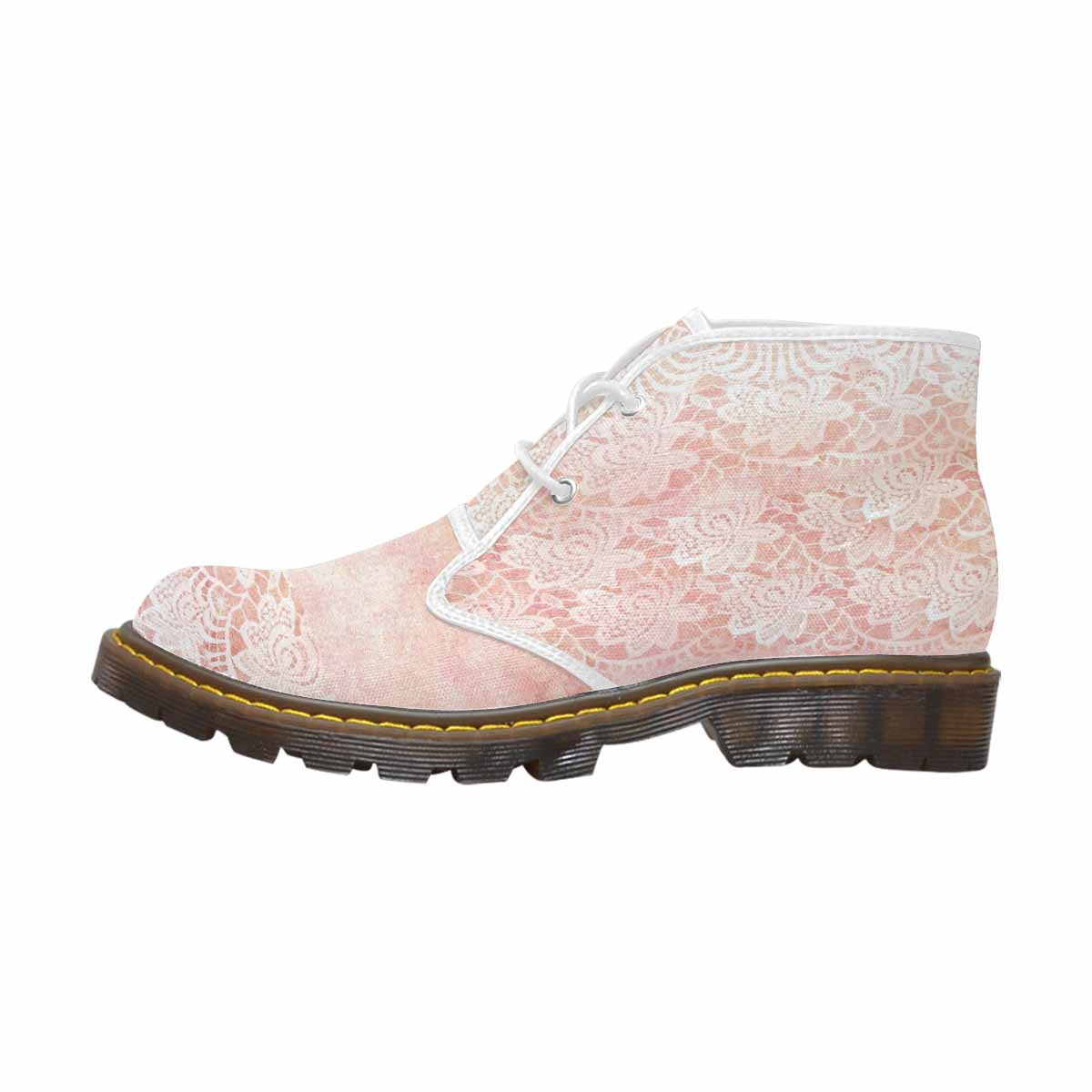 Lace Print, Cute comfy womens Chukka boots, design 38