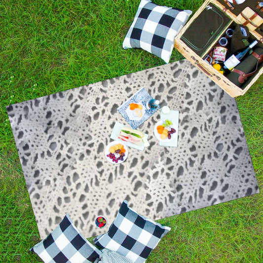 Victorian lace print waterproof picnic mat, 81 x 55in, design 12