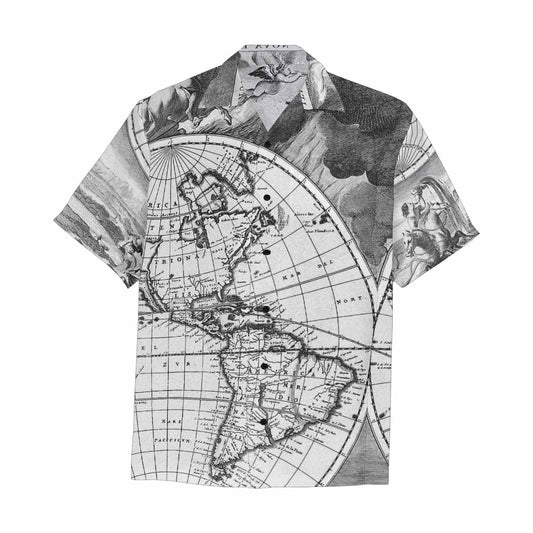 Antique Map design Hawaiian mens shirt, Design 17