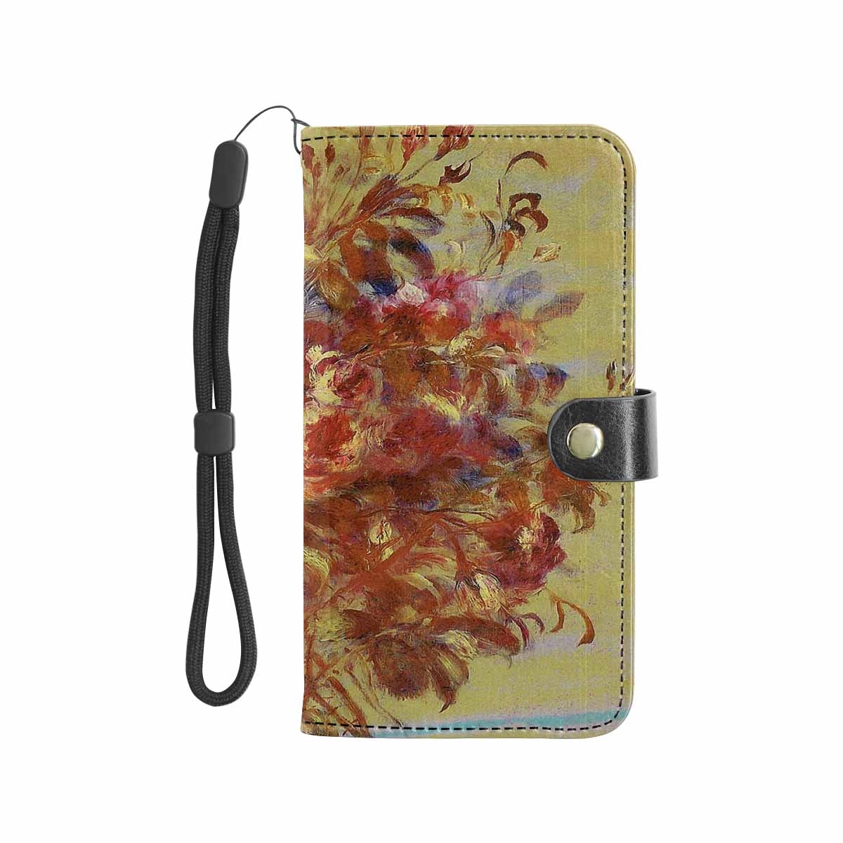 Vintage floral PU leather mobile phone purse, cell phone flip cover, Design 11