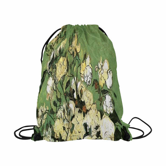 Vintage Floral print, DRAWSTRING BAG, LARGE, Design 55