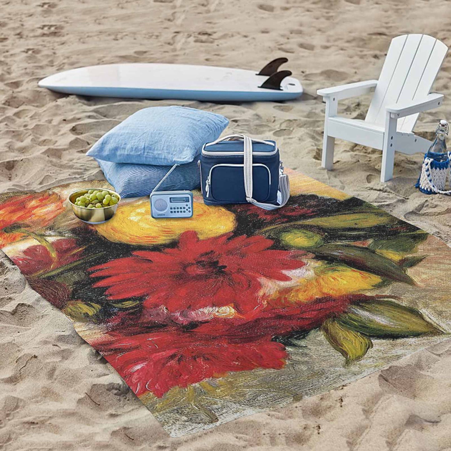 Vintage Floral waterproof picnic mat, 69 x 55in, Design 25