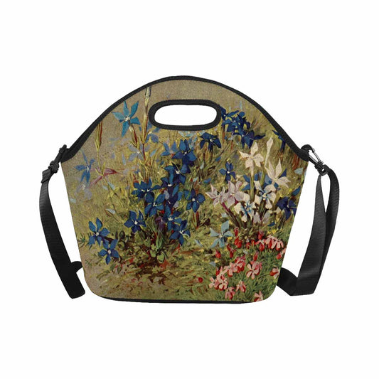 Vintage Floral print insulated lunch bag, Design 39