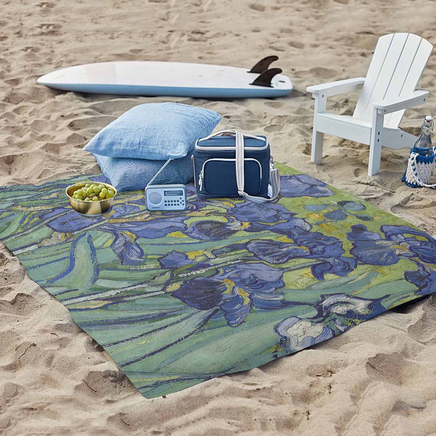 Vintage Floral waterproof picnic mat, 61 x 55in, Design 40