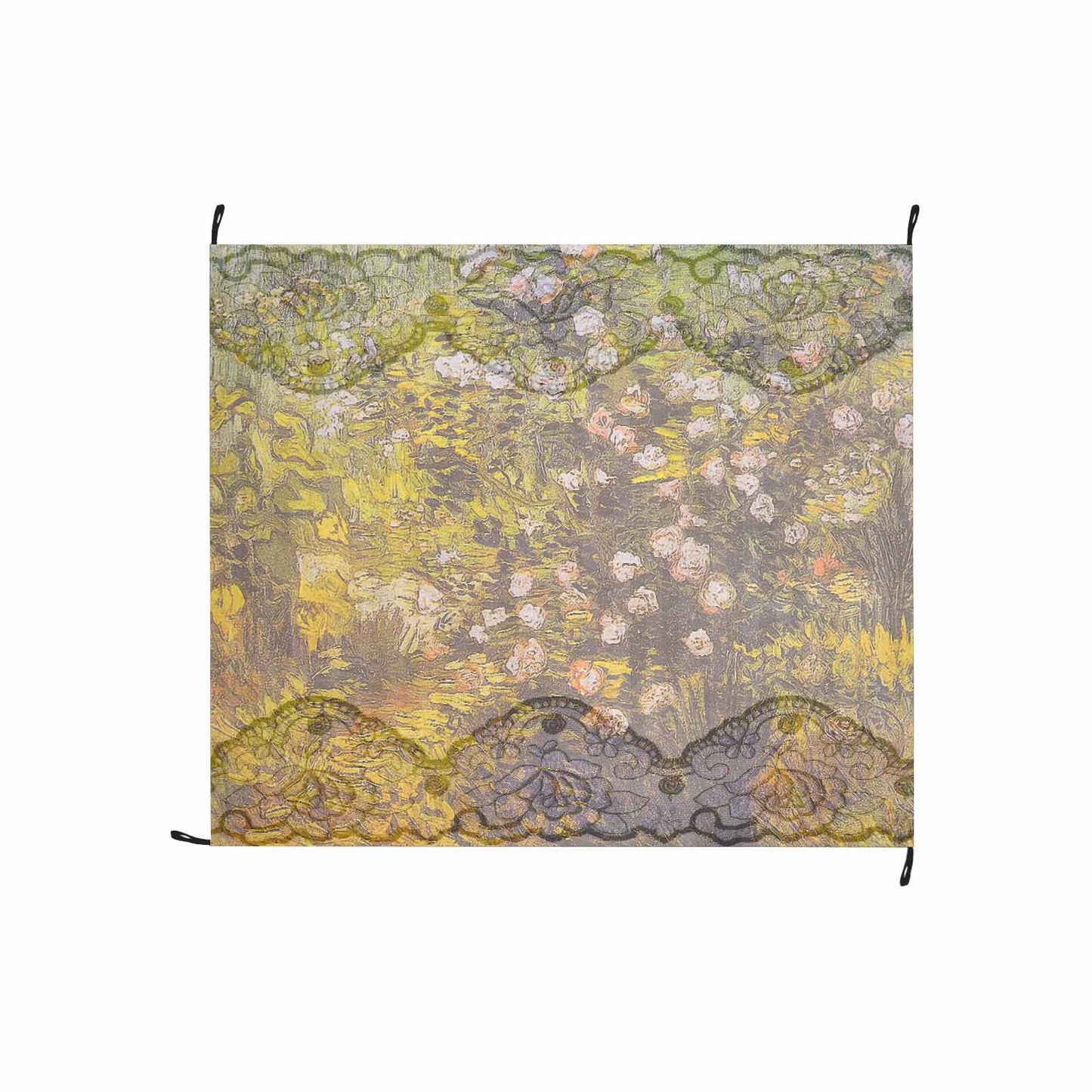 Vintage Floral waterproof picnic mat, 61 x 55in, Design 05x