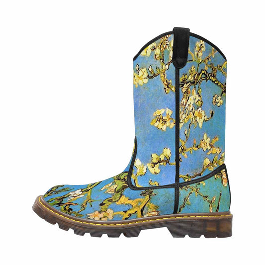 Vintage floral print, western lumber boots Design 20