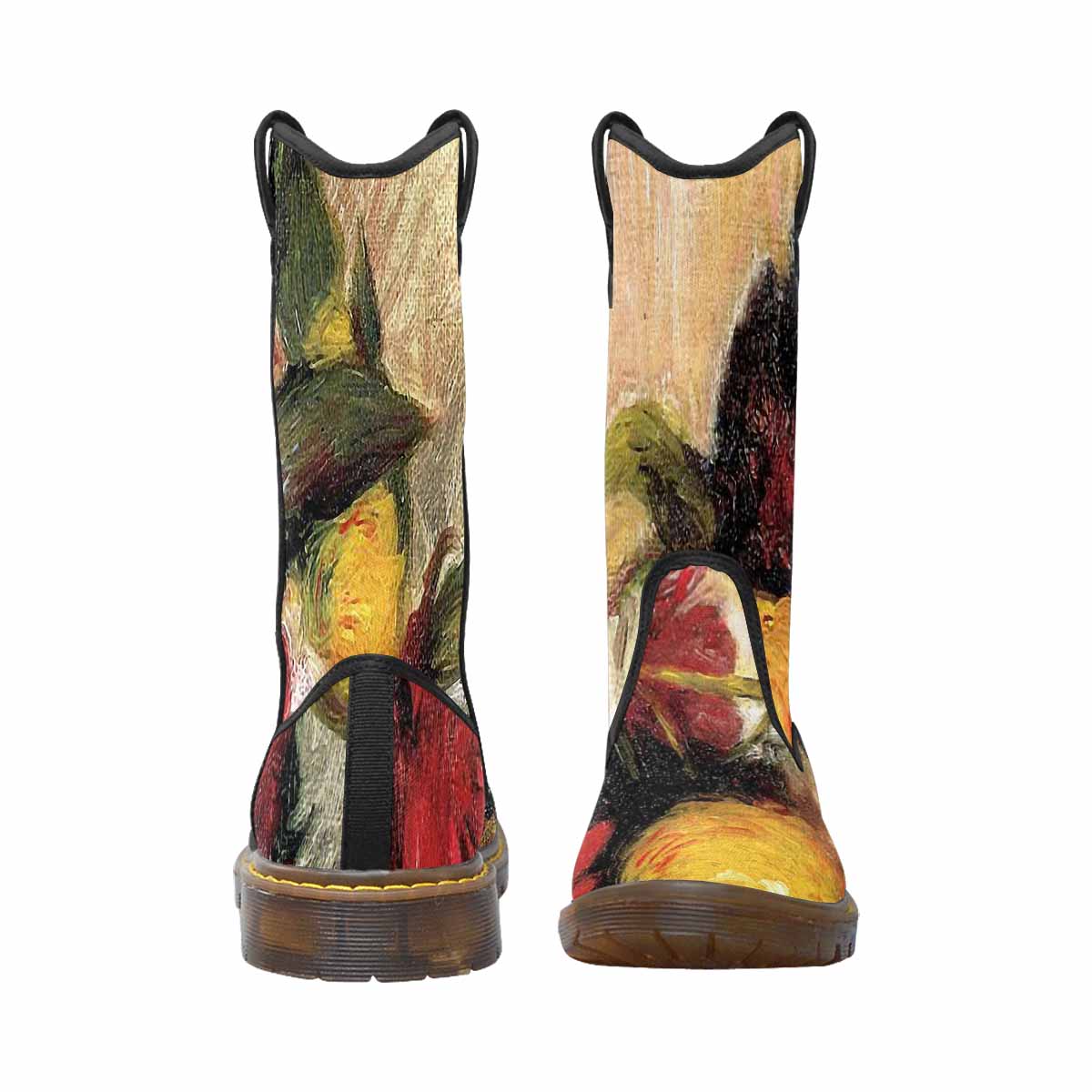 Vintage floral print, western lumber boots Design 25