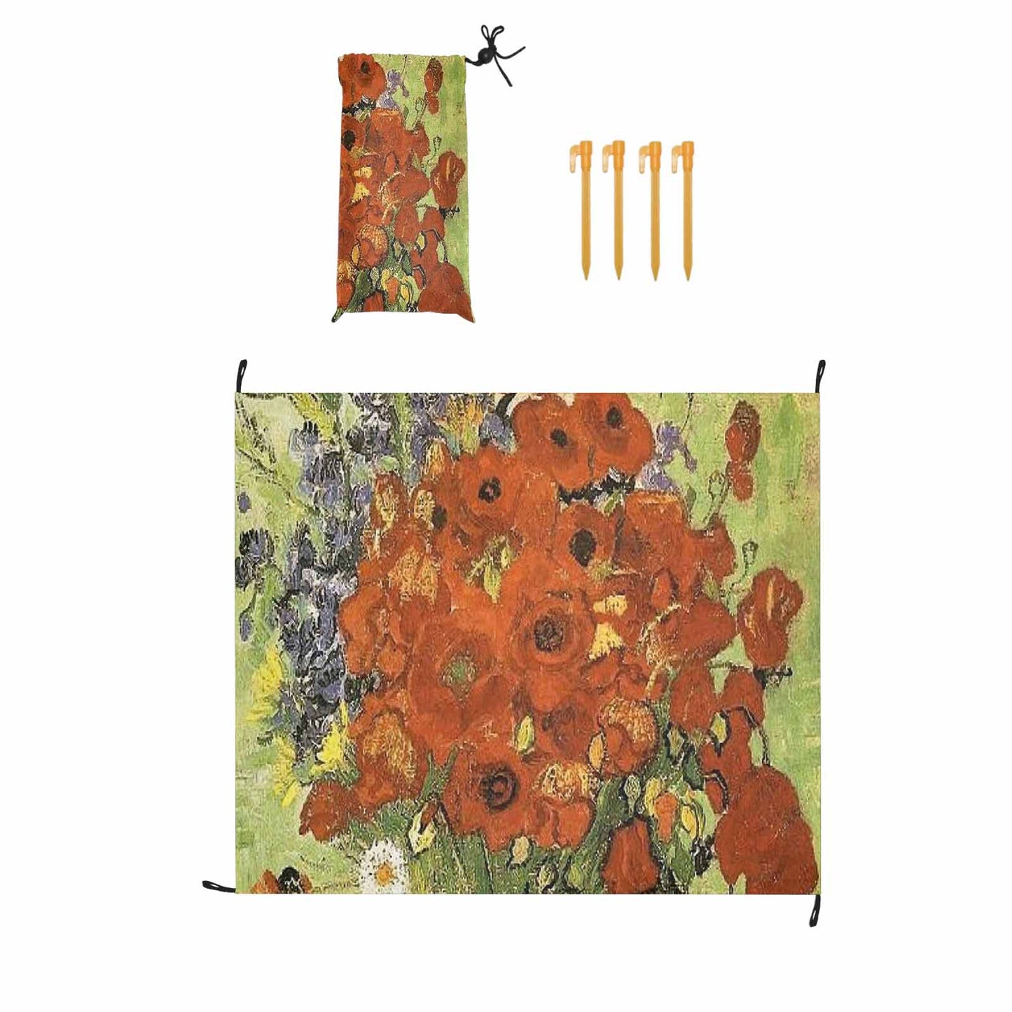 Vintage Floral waterproof picnic mat, 61 x 55in, Design 56