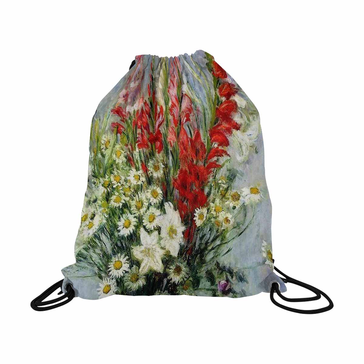 Vintage Floral print, DRAWSTRING BAG, LARGE, Design 43