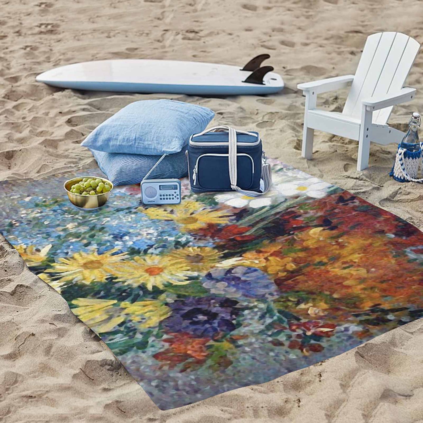 Vintage Floral waterproof picnic mat, 69 x 55in, Design 41