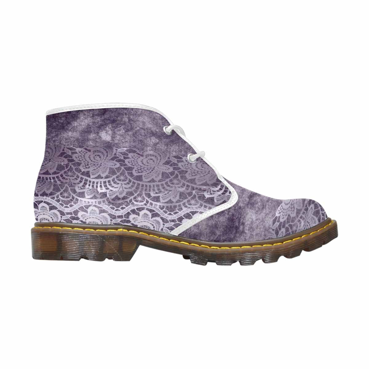 Lace Print, Cute comfy womens Chukka boots, design 39