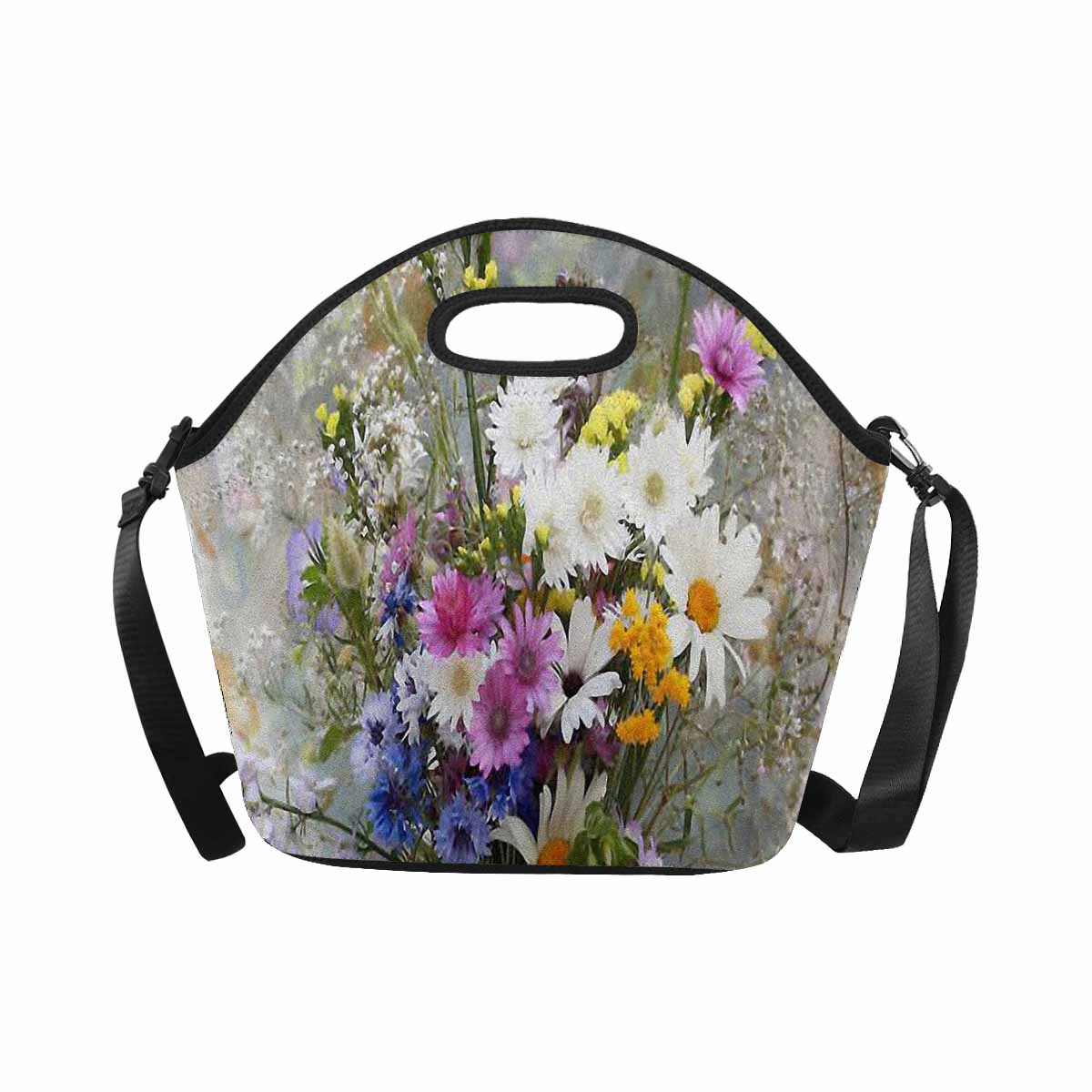 Vintage Floral print insulated lunch bag, Design 02