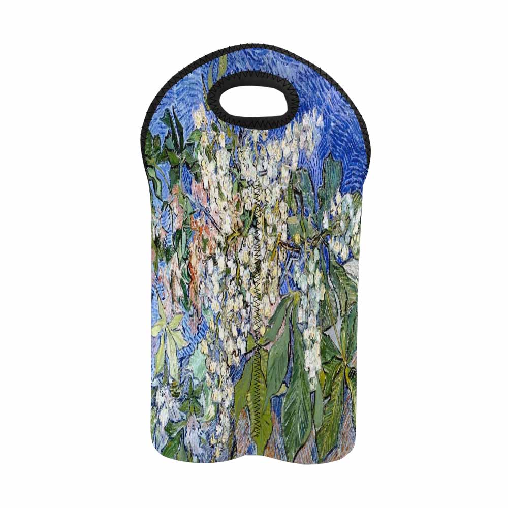 Vintage floral 2 bottle wine bag, Design 04