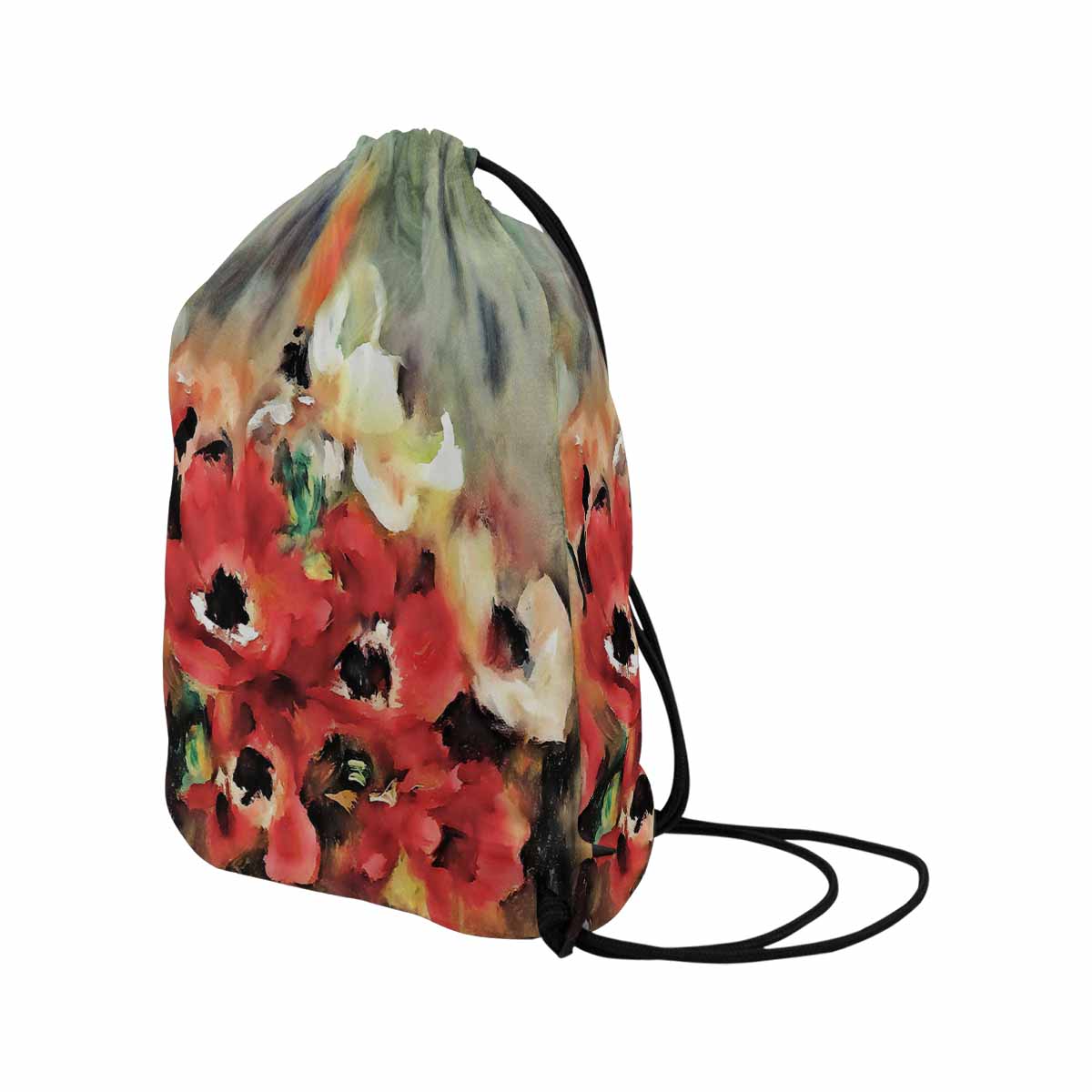 Vintage Floral print, DRAWSTRING BAG, LARGE, Design 14