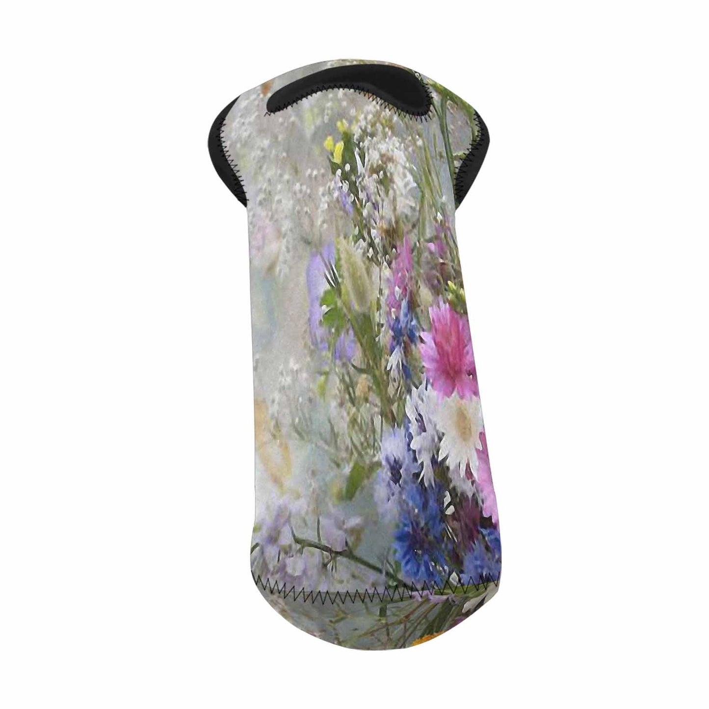 Vintage floral 1 bottle wine bag, Design 02