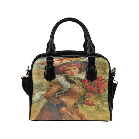 Victorian Lady design handbag, Mod 19163453, Elegant Lady with a Bouquet of Roses