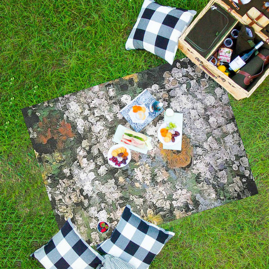 Vintage Floral waterproof picnic mat, 69 x 55in, Design 07