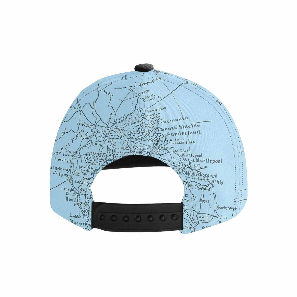 Antique Map design mens or womens deep snapback cap, trucker hat, Design 50
