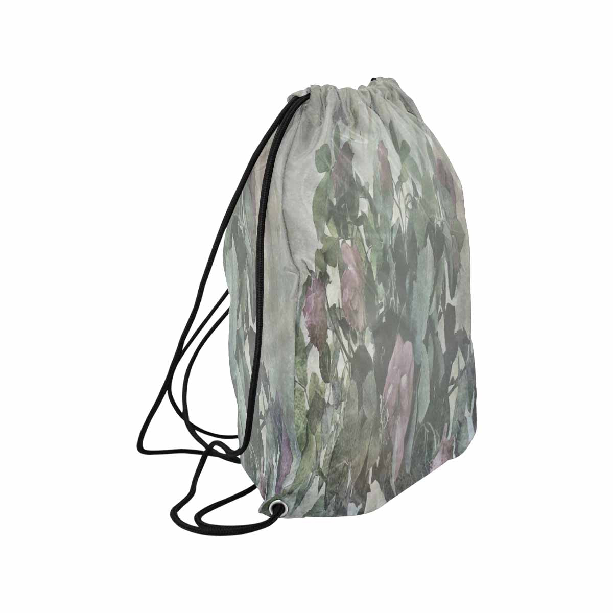 Vintage Floral print, DRAWSTRING BAG, LARGE, Design 23