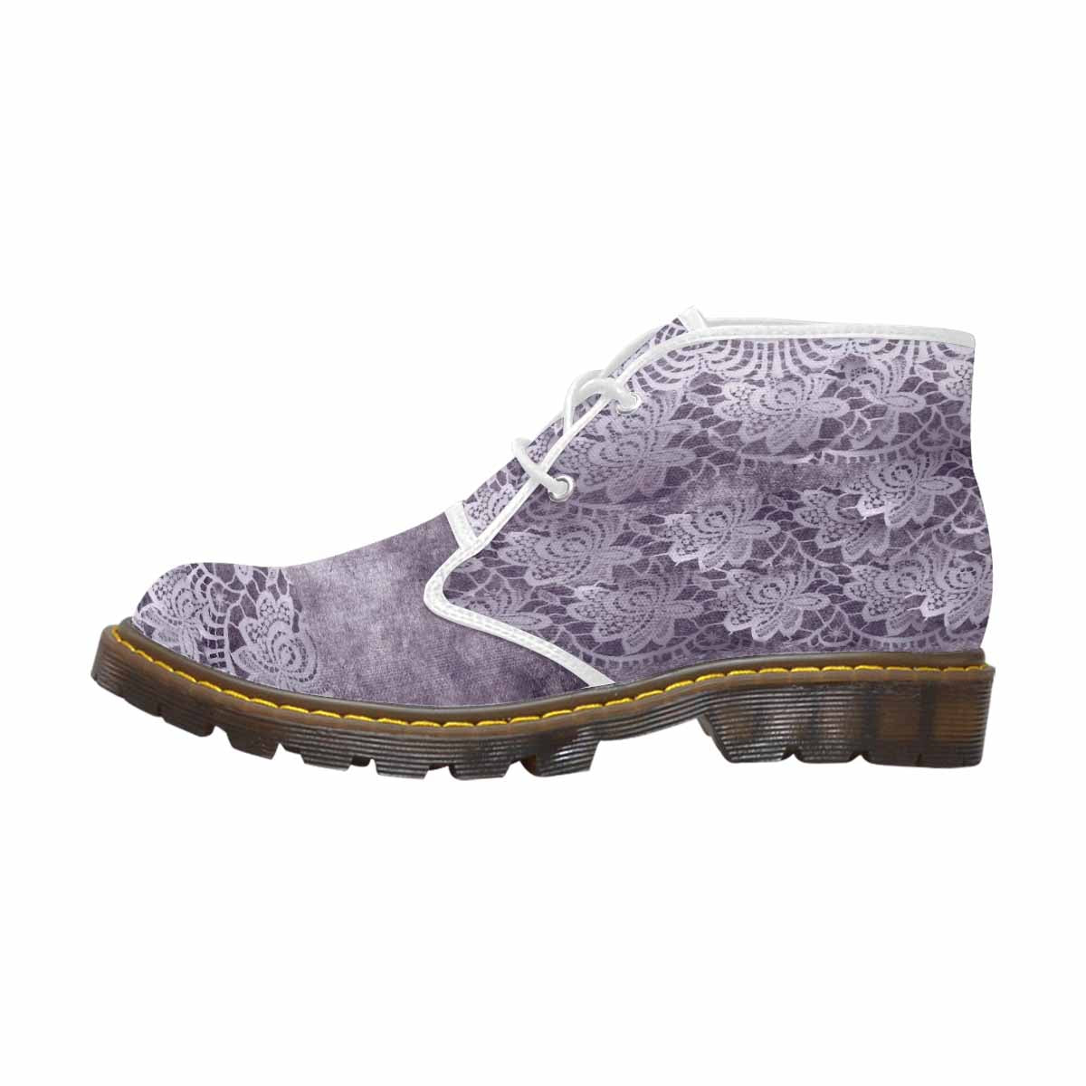 Lace Print, Cute comfy womens Chukka boots, design 39