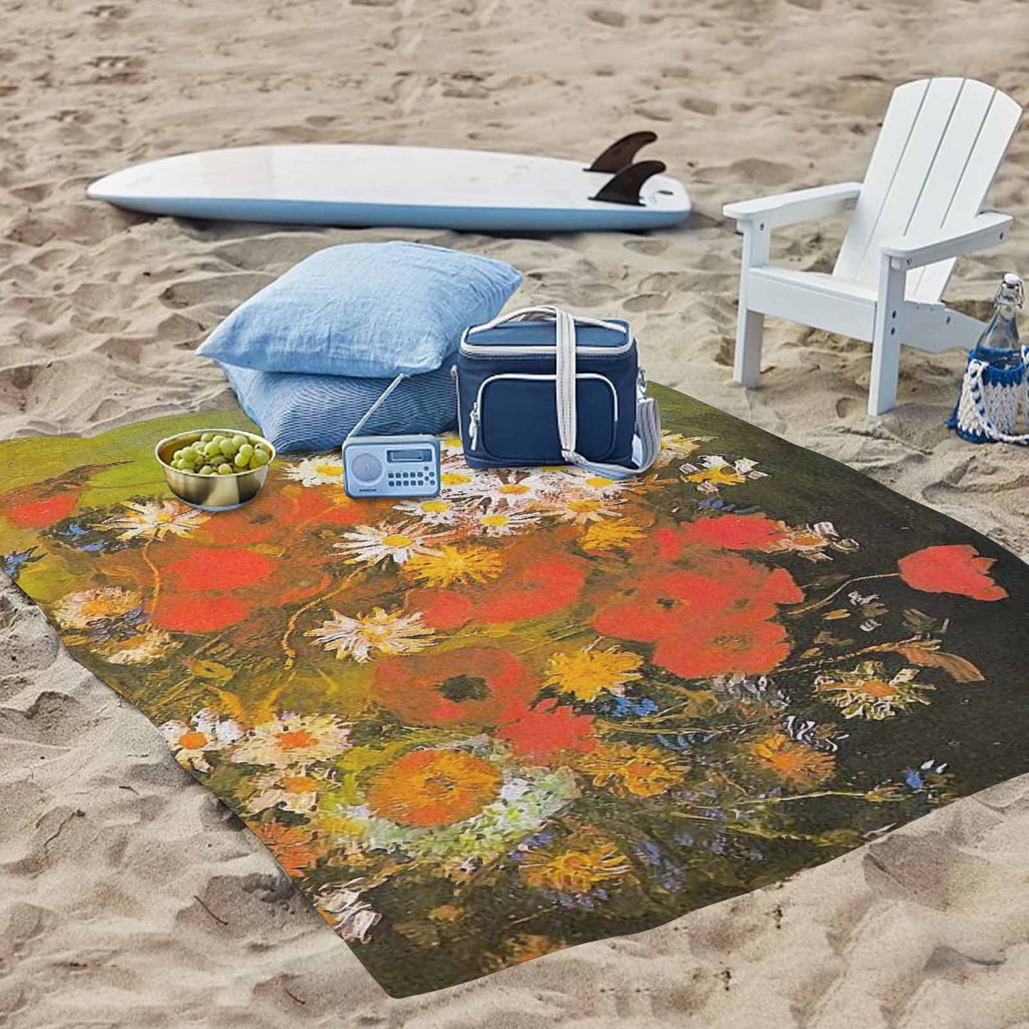 Vintage Floral waterproof picnic mat, 69 x 55in, Design 60