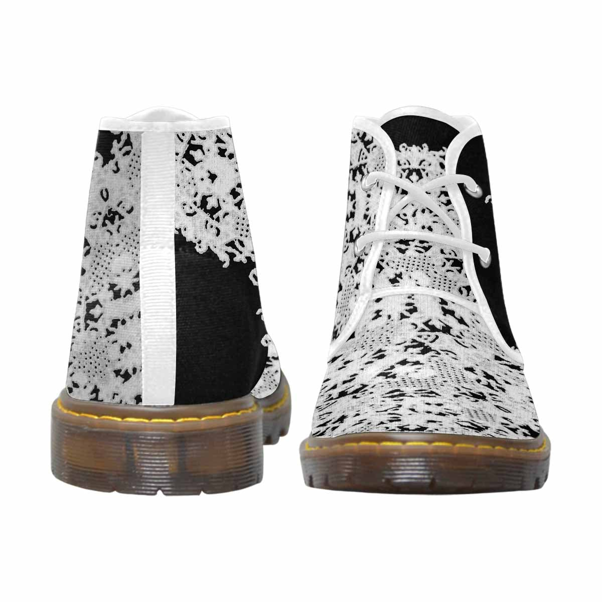 Lace Print, Cute comfy womens Chukka boots, design 50