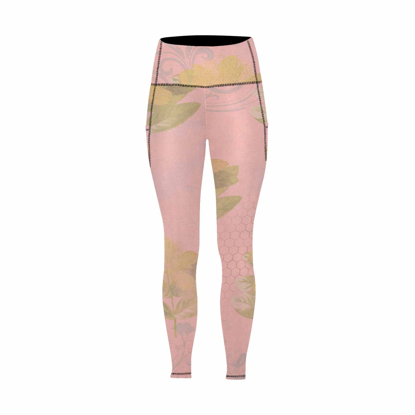 Floral 2, active wear leggings, outside surge, design 67