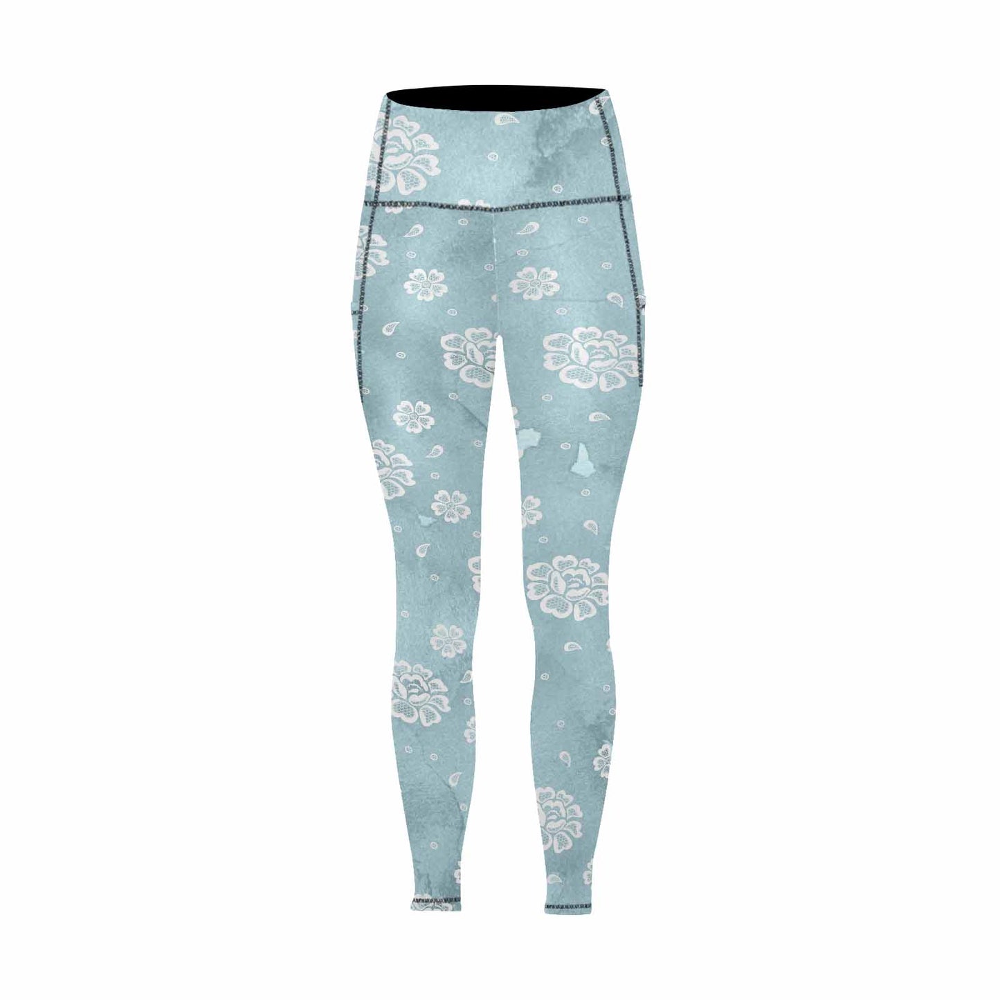 Floral 2, active wear leggings, outside surge, design 41