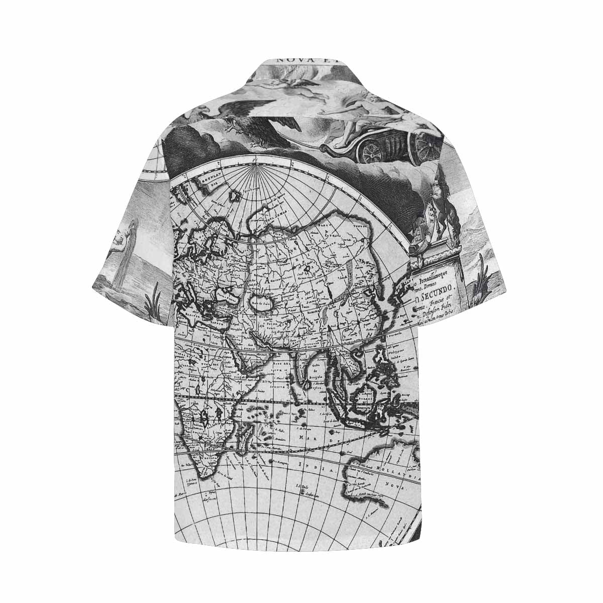 Antique Map design Hawaiian mens shirt, Design 17